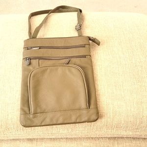 Purse leather bag  New shoulder cross body travel purse 11 x 8 olive green